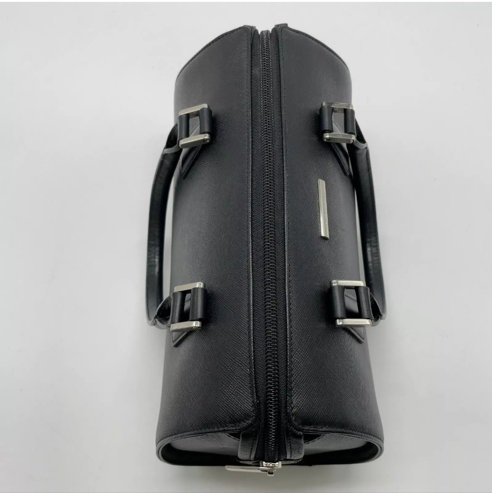 Auth Burberry Leather Black Nova Check Pattern Tubular Bag - Picture 8 of 16